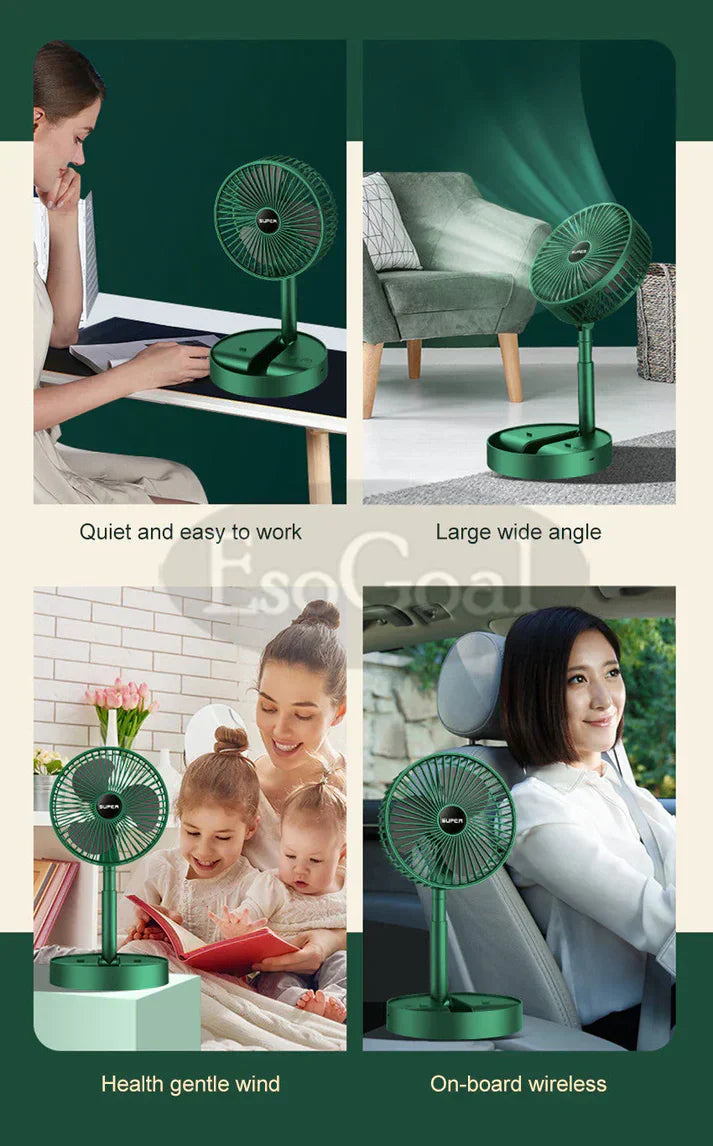 Mini Foldable Fan - Portable, Rechargeable & Quiet Cooling for Home, Office & Travel