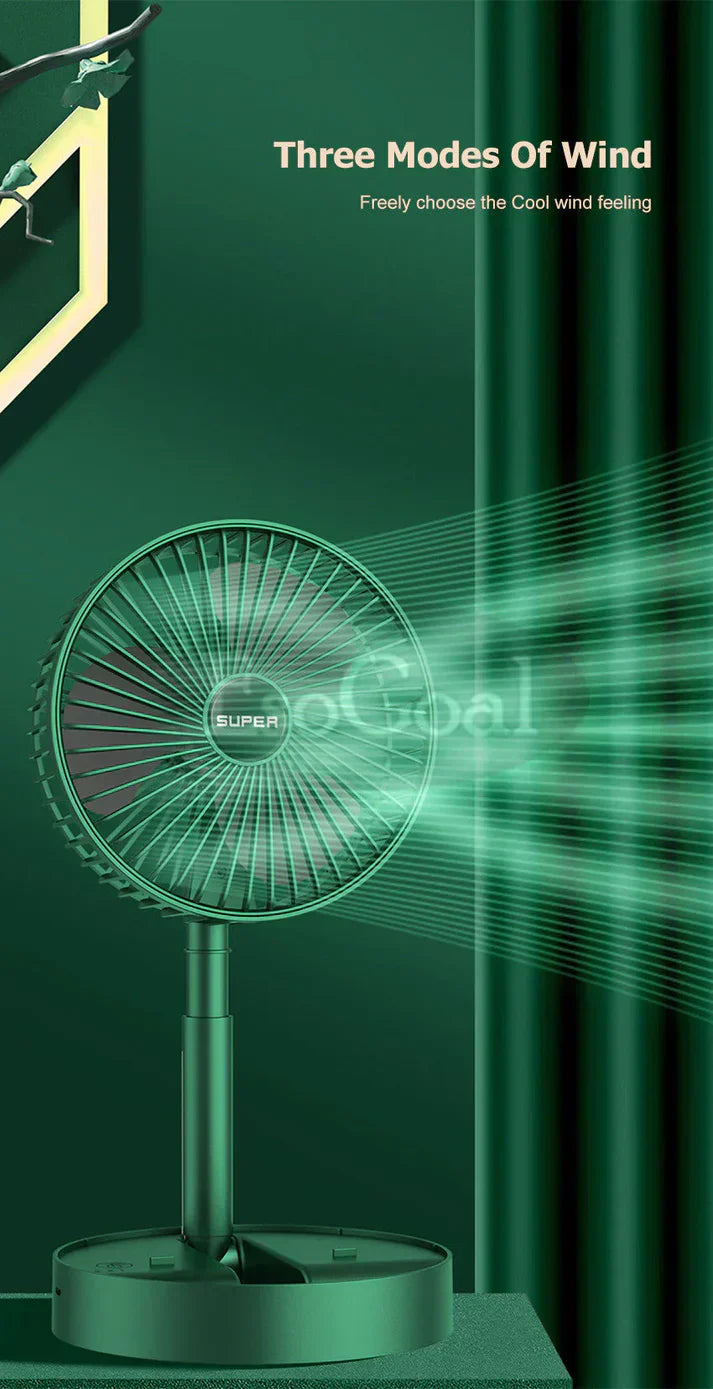 Mini Foldable Fan - Portable, Rechargeable & Quiet Cooling for Home, Office & Travel