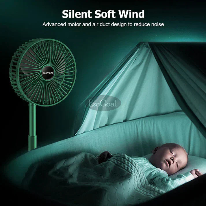 Mini Foldable Fan - Portable, Rechargeable & Quiet Cooling for Home, Office & Travel