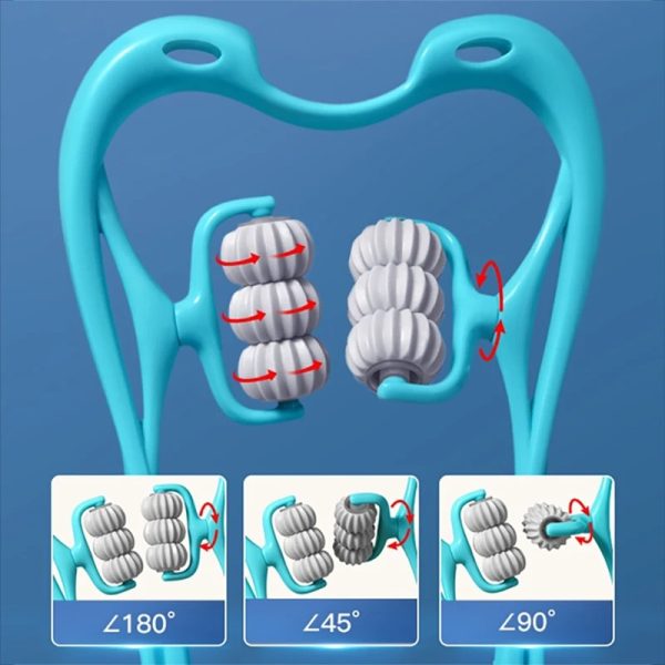 PureRelief 6-Wheel Neck Massager Instant Pain Relief for Neck Back & Shoulders (Imported from Japan)