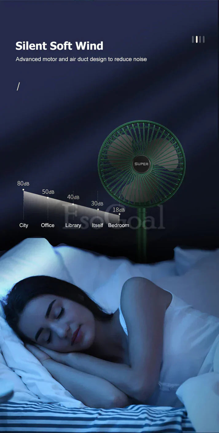 Mini Foldable Fan - Portable, Rechargeable & Quiet Cooling for Home, Office & Travel